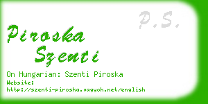 piroska szenti business card